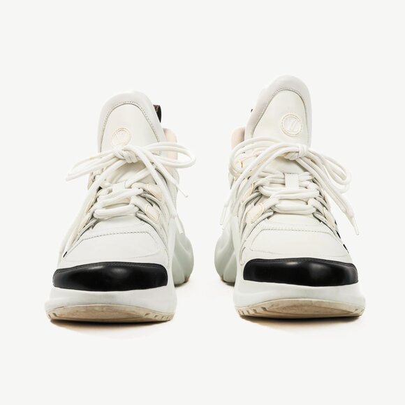 Louis Vuitton Archlight White & Black Signature Chunky Sneakers - Picture 2 of 14
